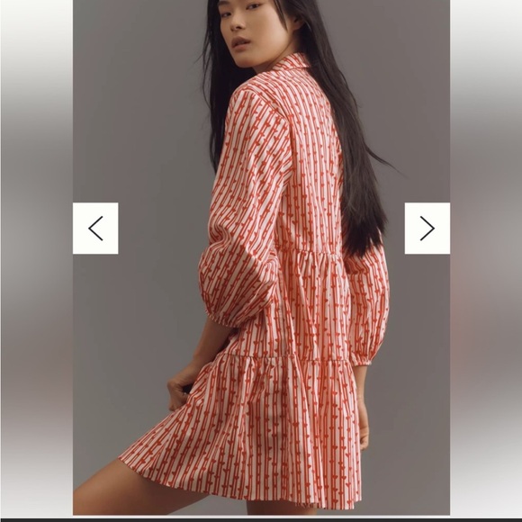 Anthropologie Dresses | NWOT Maeve Bettina Tiered Shirt Dress Heart, XS - Picture 2 of 6